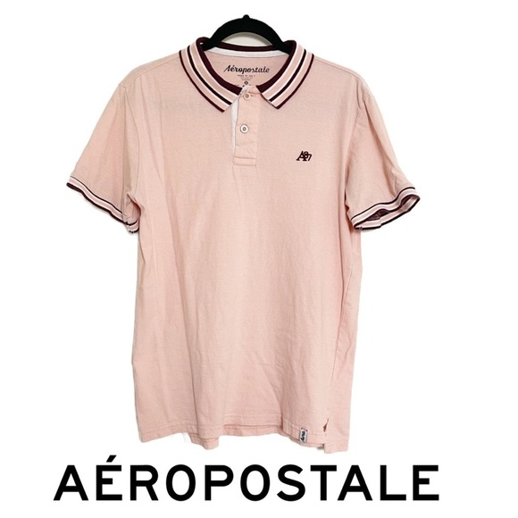 AEROPOSTALE Men’s Pink Short Sleeve Cotton Polo - Small - Picture 1 of 10